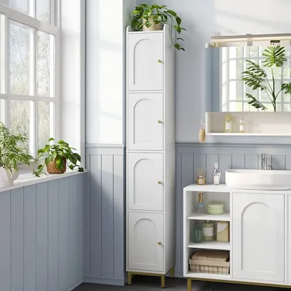 4-Tier Narrow Tall Storage Cabinet